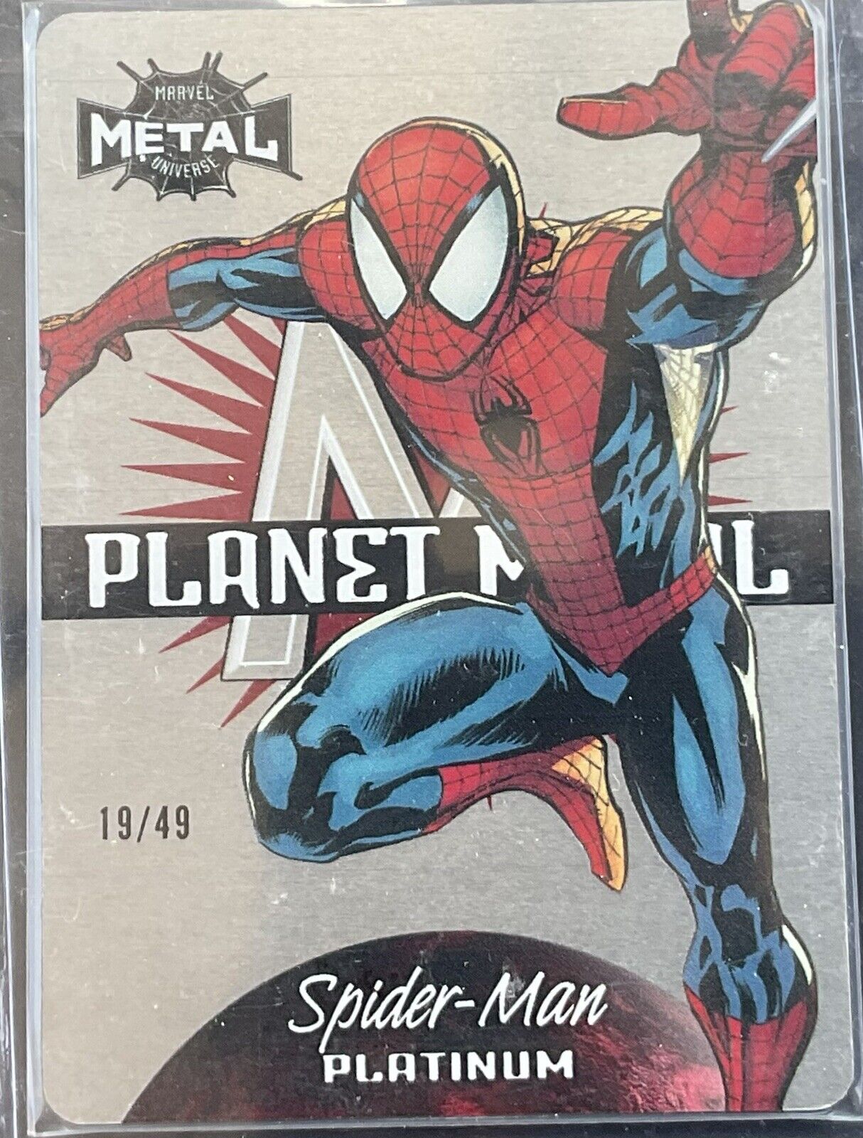 2022 2023 Upper Deck Marvel Metal Universe Planet Platinum /49 Spider-Man
