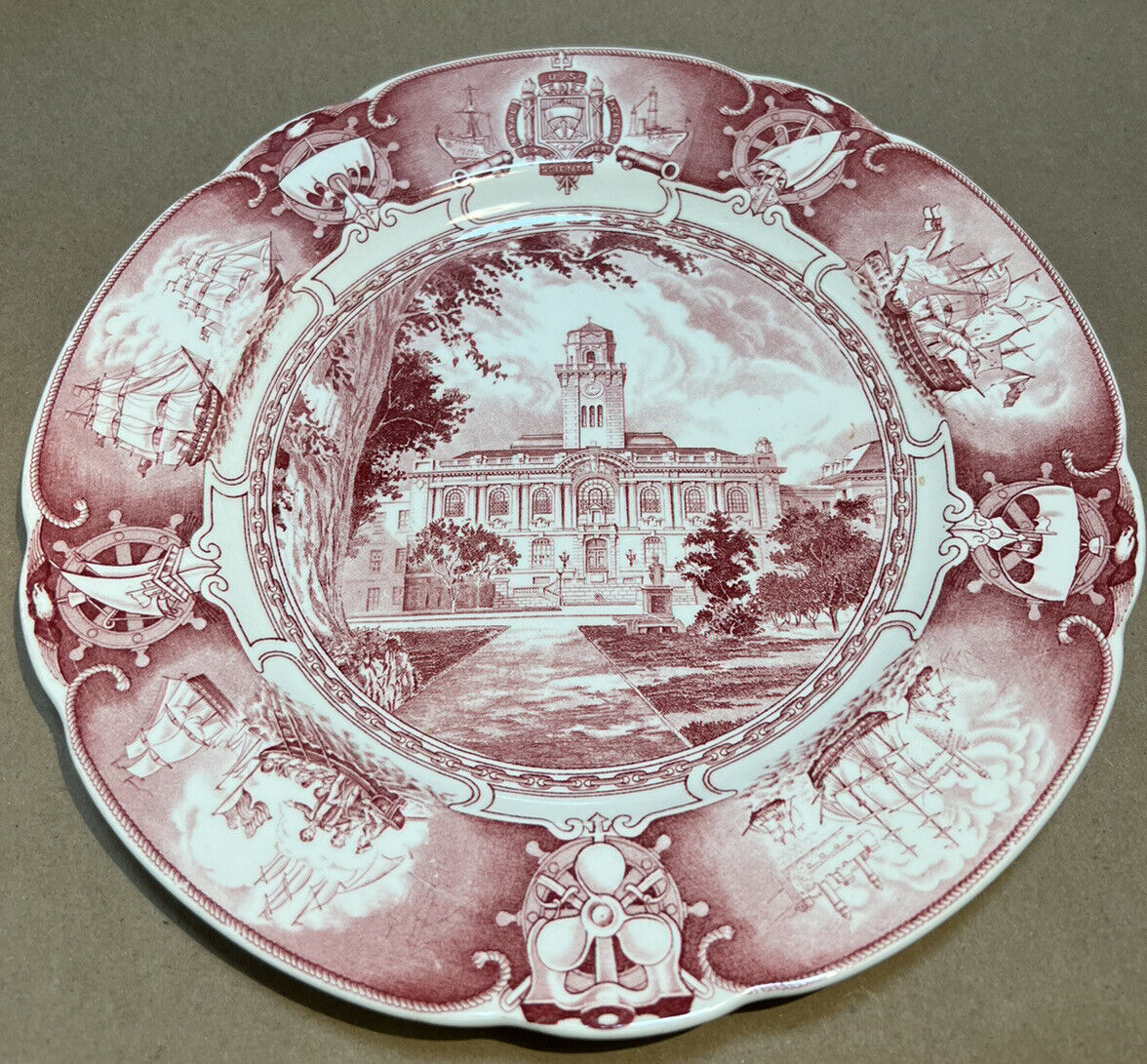 Wedgwood Etruria U.S. Naval Academy Vintage Commemorative Plate - Mahan Hall