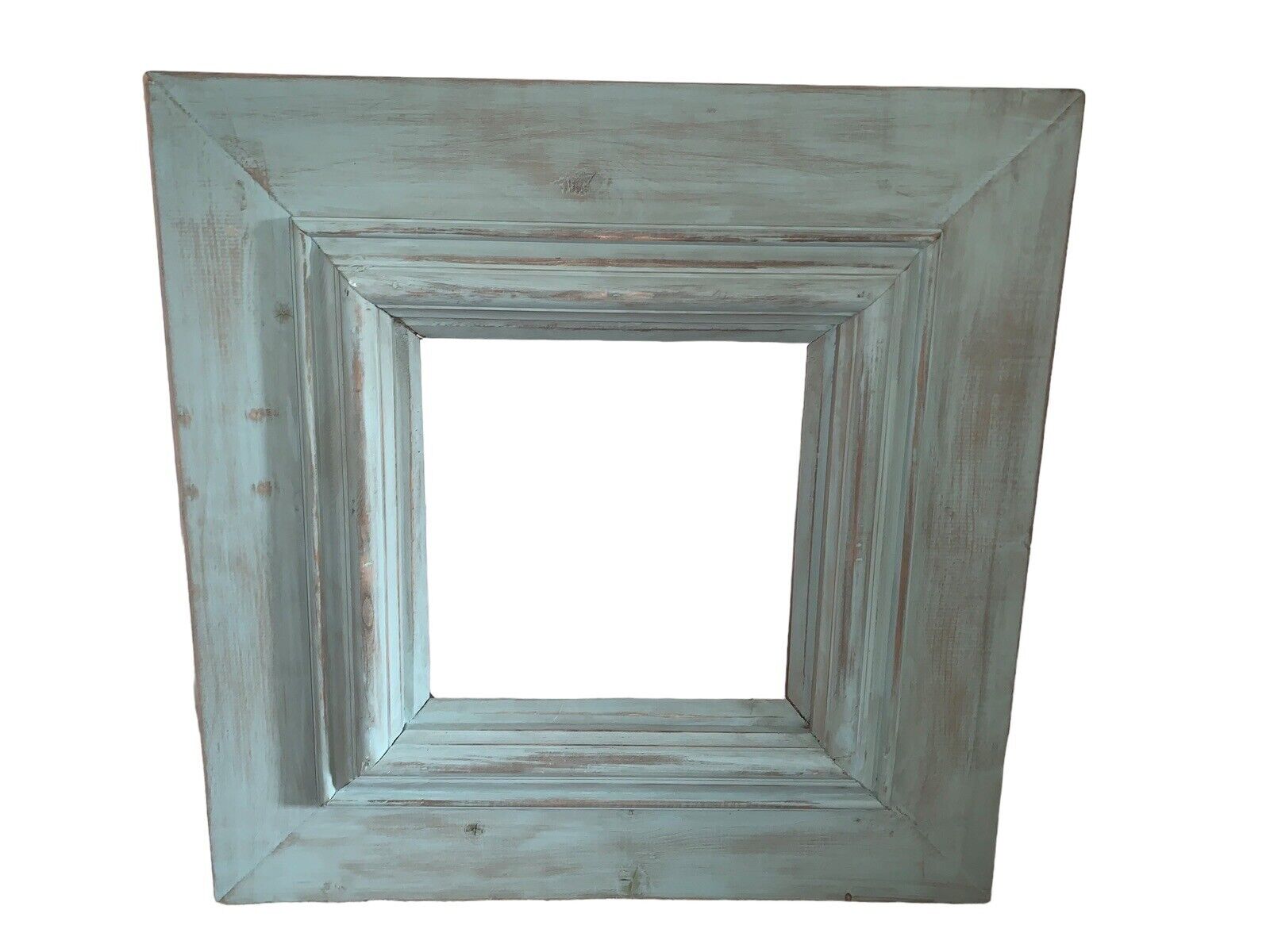 Shabby Chic Painted Wood 12” X 12”  Picture Frame Blue Distressed