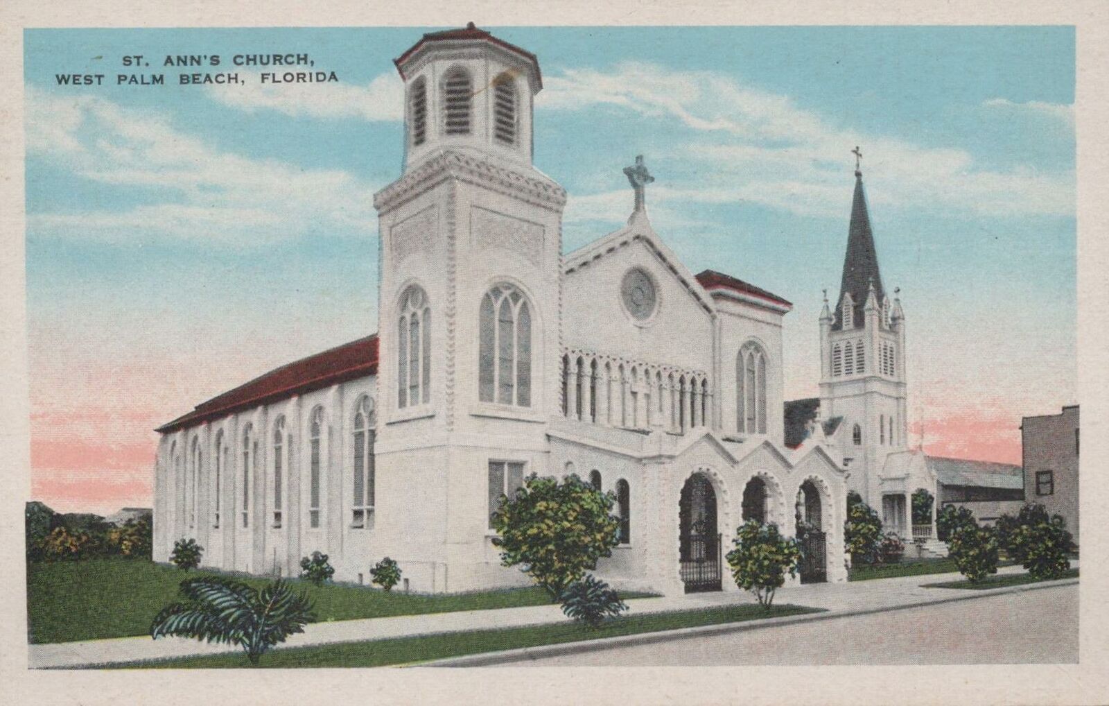 Postcard St Ann's Church West Palm Beach FL 