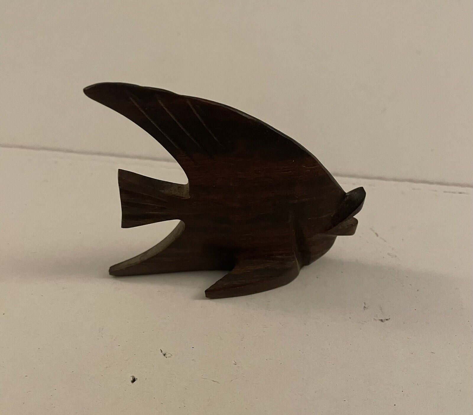 Ironwood Hand Carved  Fish Self Standing Figurine Sculpture