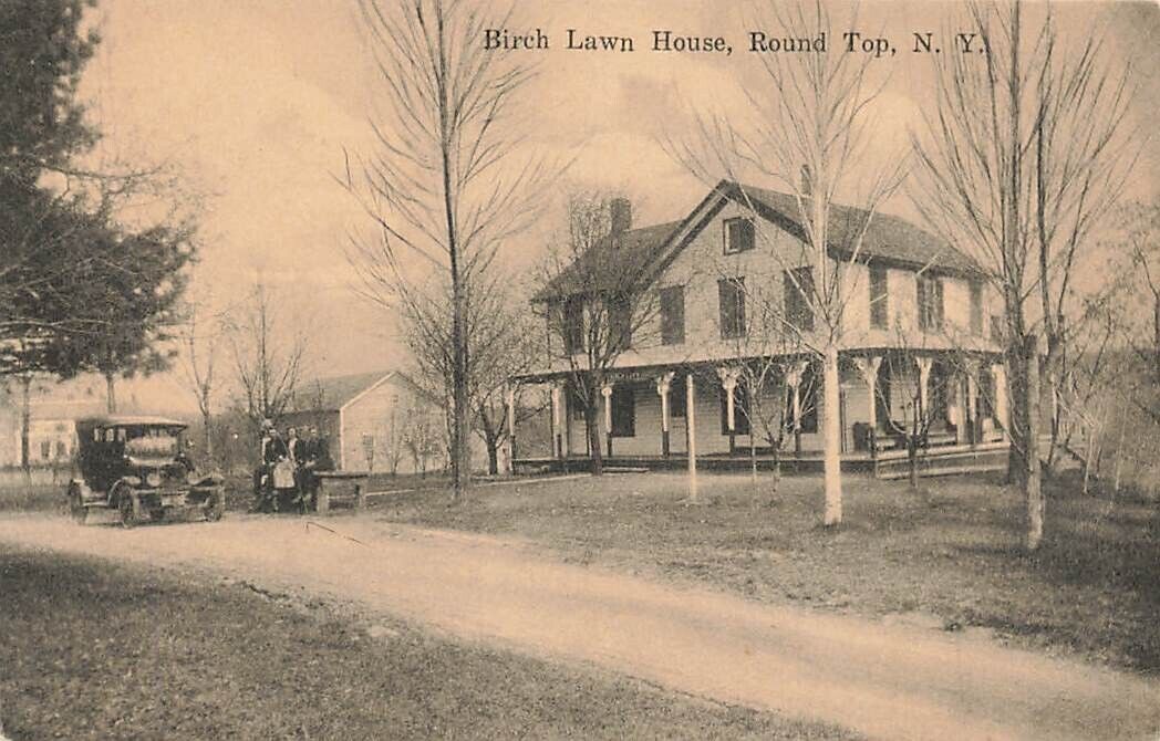 c1910 Birch Lawn House Early Car People  Round Top Catskill Mountains NY P559