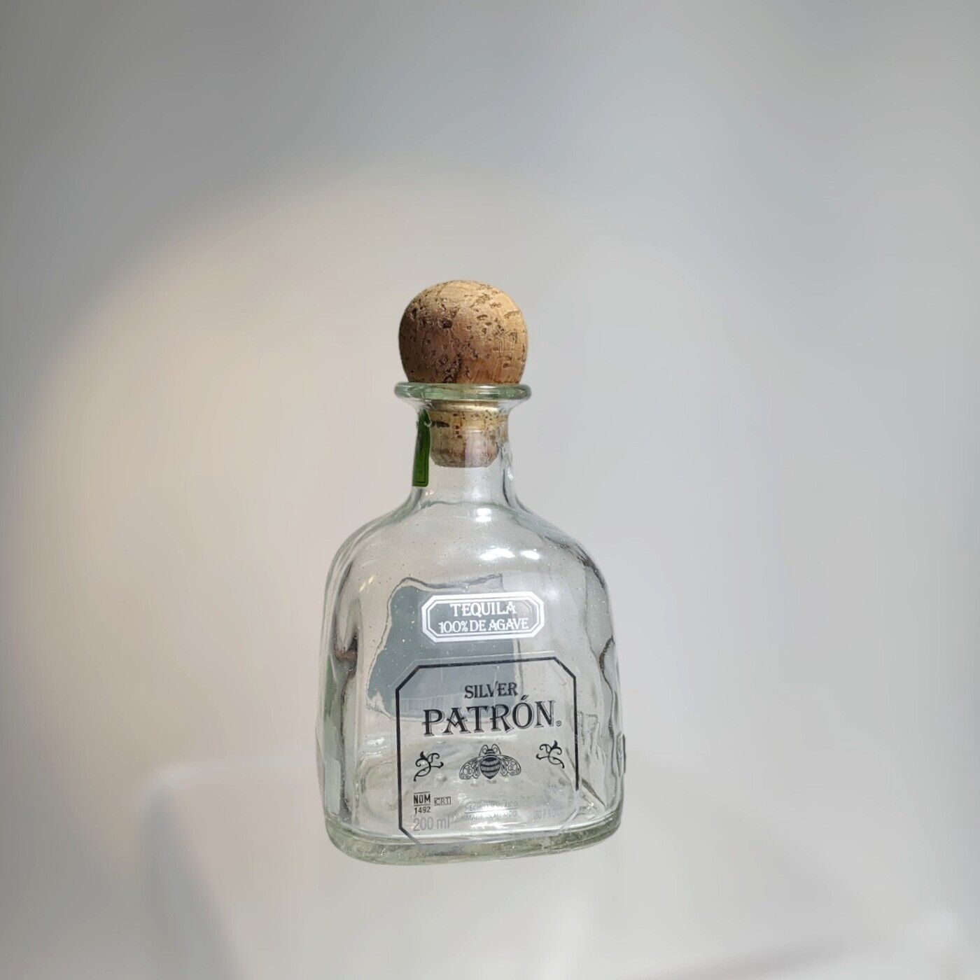 Patron Silver SMALL Bottle with cork labels 200 ML EMPTY Arts Crafts