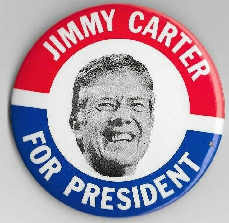 JIMMY CARTER  FOR PRESIDENT  1976 VINTAGE RARE POLITICAL PINBACK/BUTTON NEW/MINT