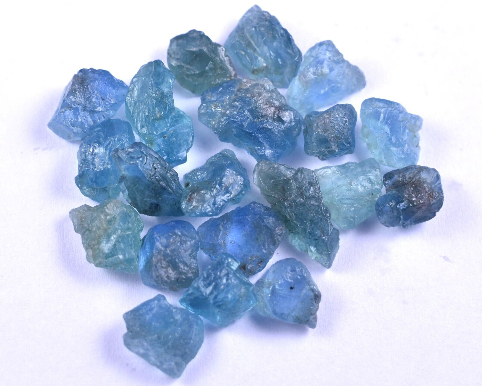 20 Pcs Rare Sky Blue Apatite Roughs - Wholesale Gemstone Collection 186.00 Ct