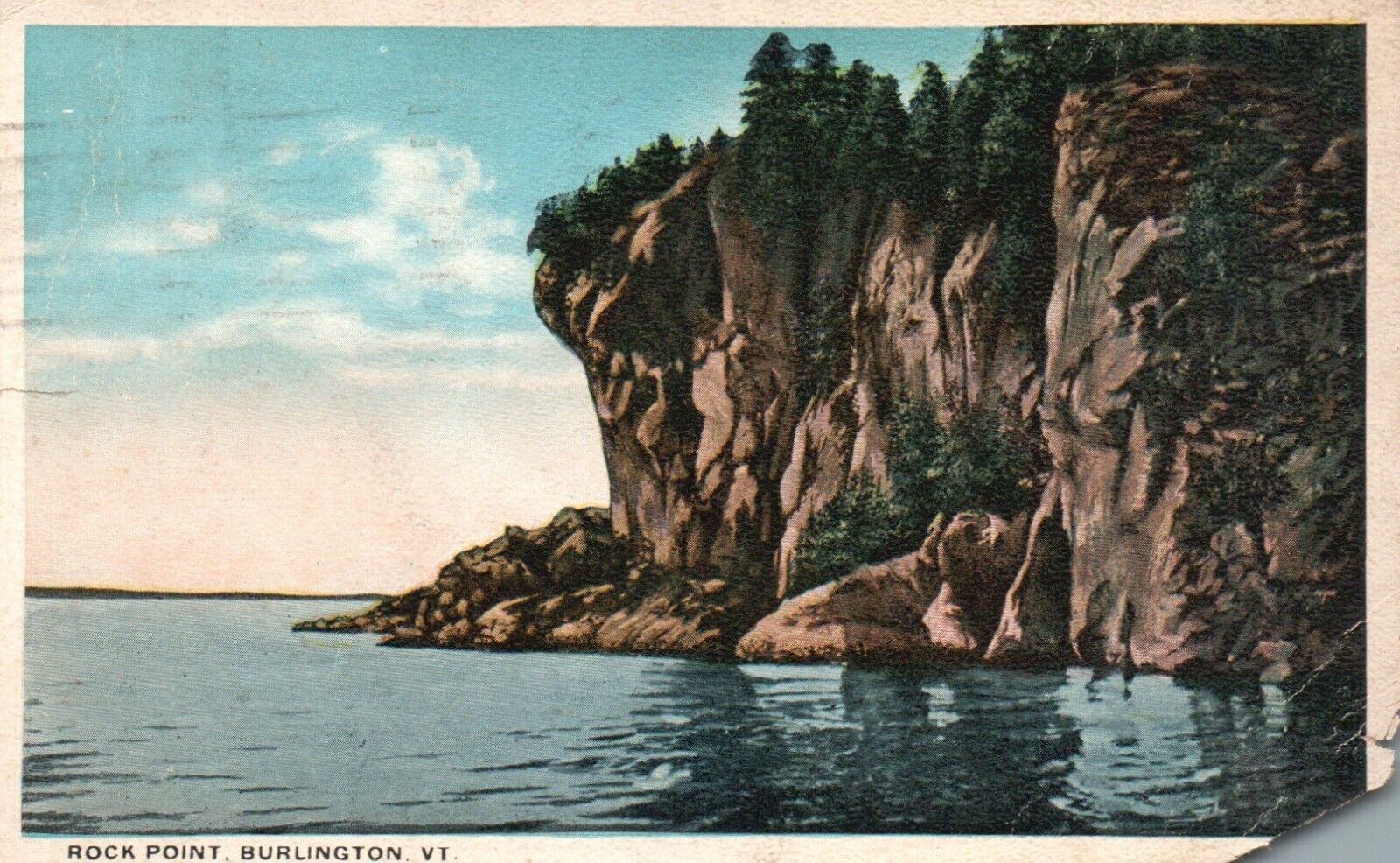 Postcard VT Burlington Vermont Rock Point 1920 Vintage PC a5756