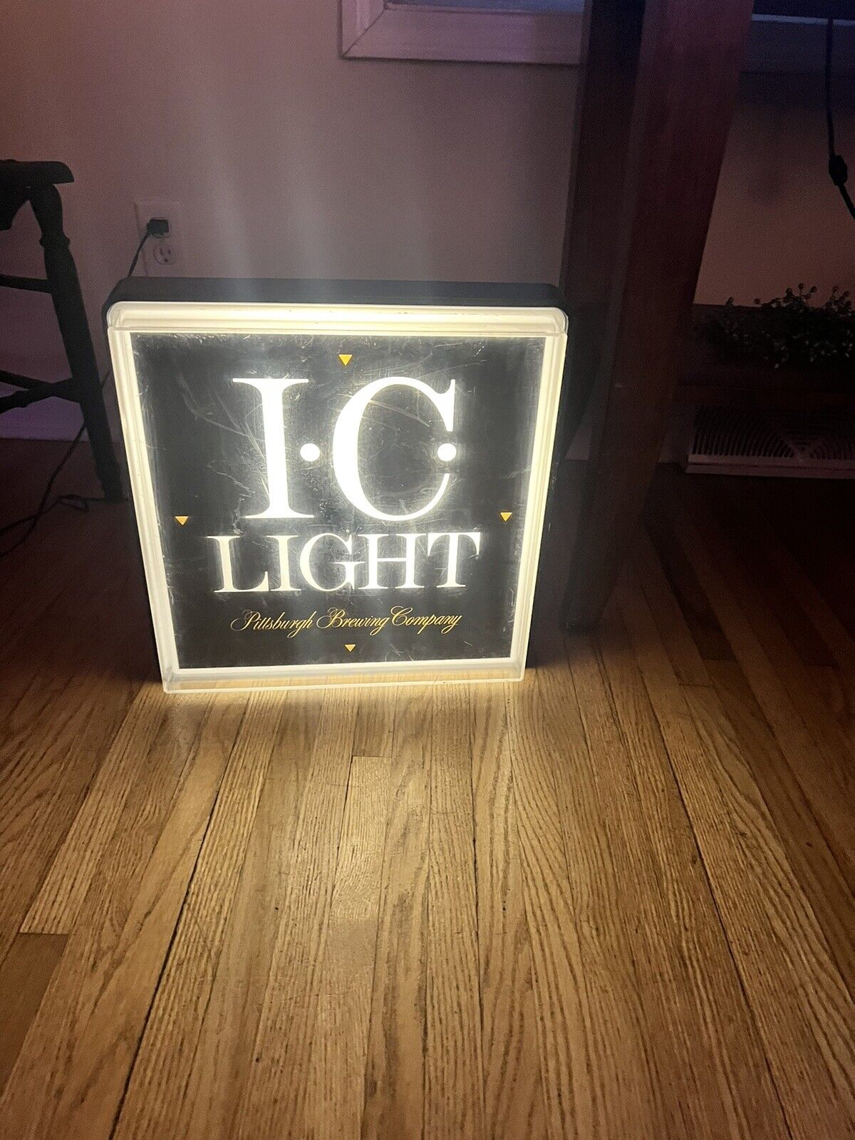 VINTAGE I.C.LIGHT LIGHTED PITTSBURGH BREWING COMPANY BEER SIGN
