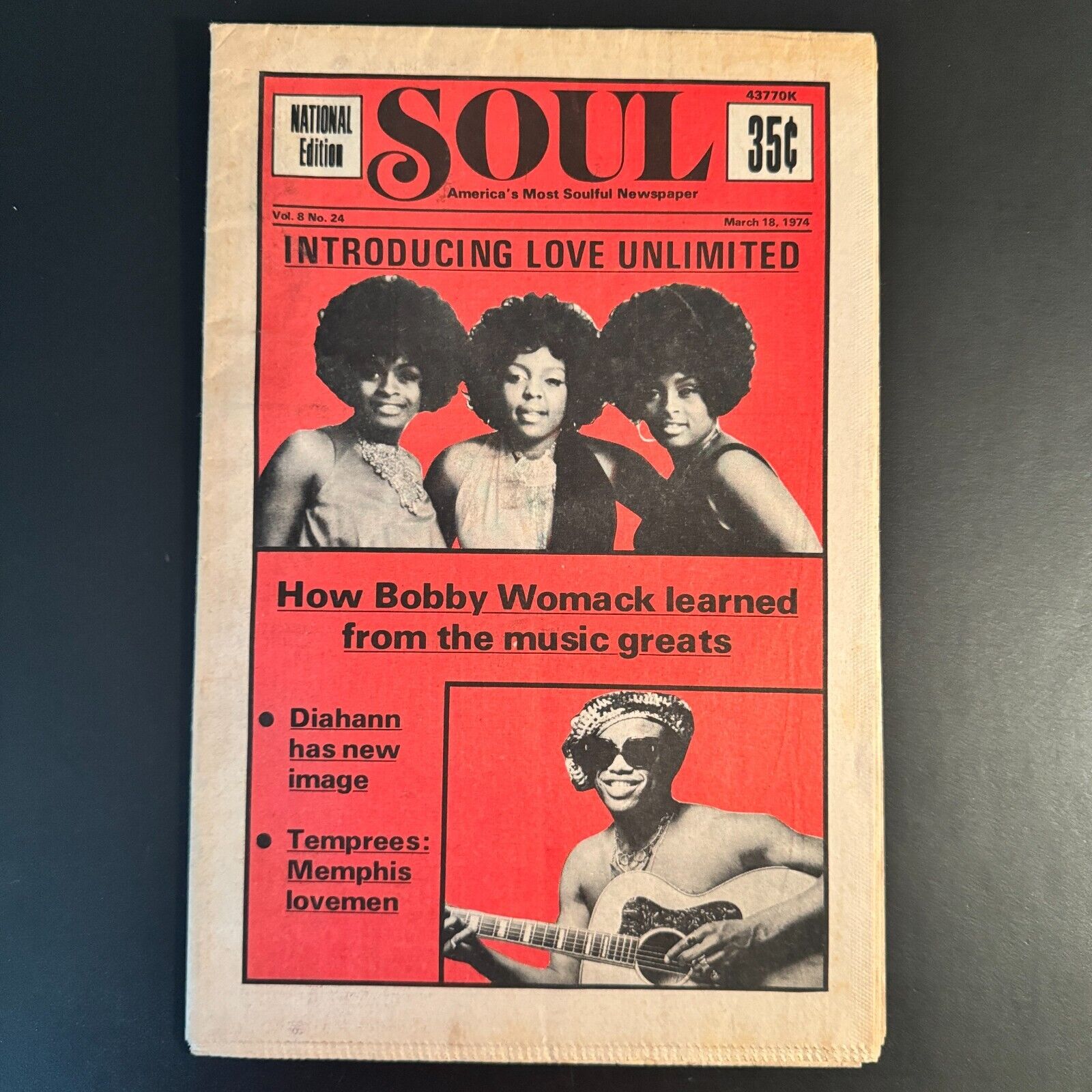 SOUL - AMERICA\'S SOULFUL NEWSPAPER Mar 18, 1974 - J5, Marvelettes, Womack, Dells