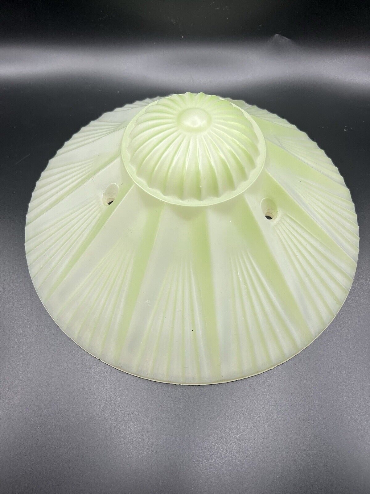 Vintage Art Deco Starburst Frosted Glass Ceiling Light Shade 3 Chain Holes Green