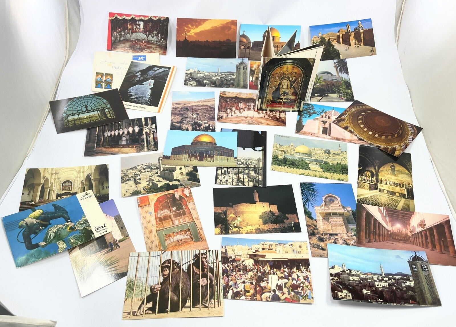 Israel Holy Land Jerusalem Bethlehem Postcard & Ephemera Lot of 31
