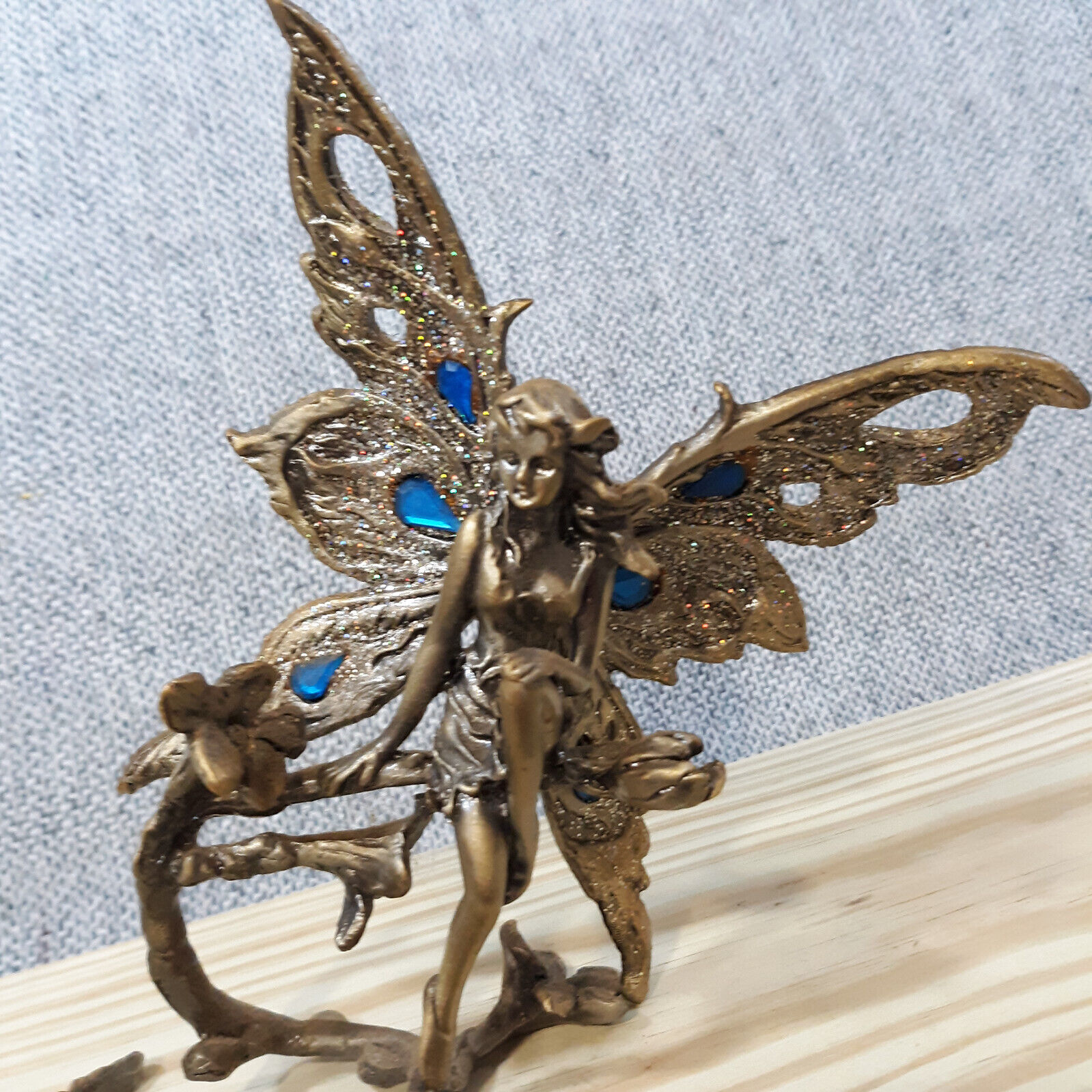 Pewter Fairy Angel Figurine RhineStones Jewels Stardust Sparkles 6\