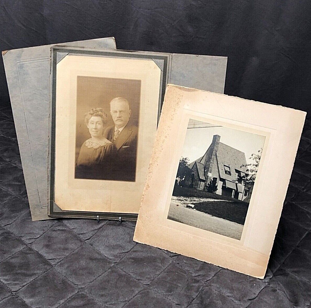 Lot of 2 Vintage Antique Old Hartsook Photographs Cabinet Cards Portrait Photos