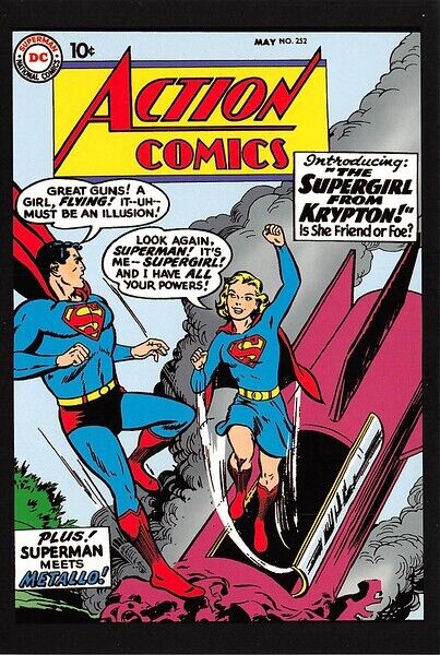 N0 252 Superman Supergirl Postcard of Action Comics Cover Chronicle