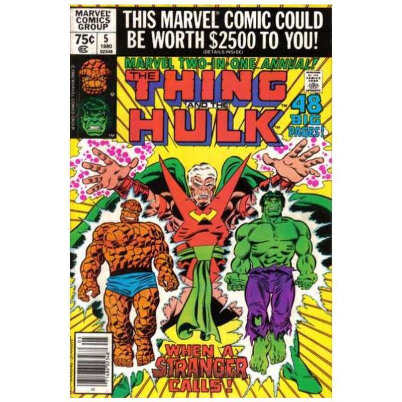 Marvel Two-In-One (1974 series) Annual #5 Newsstand in NM minus. [y^