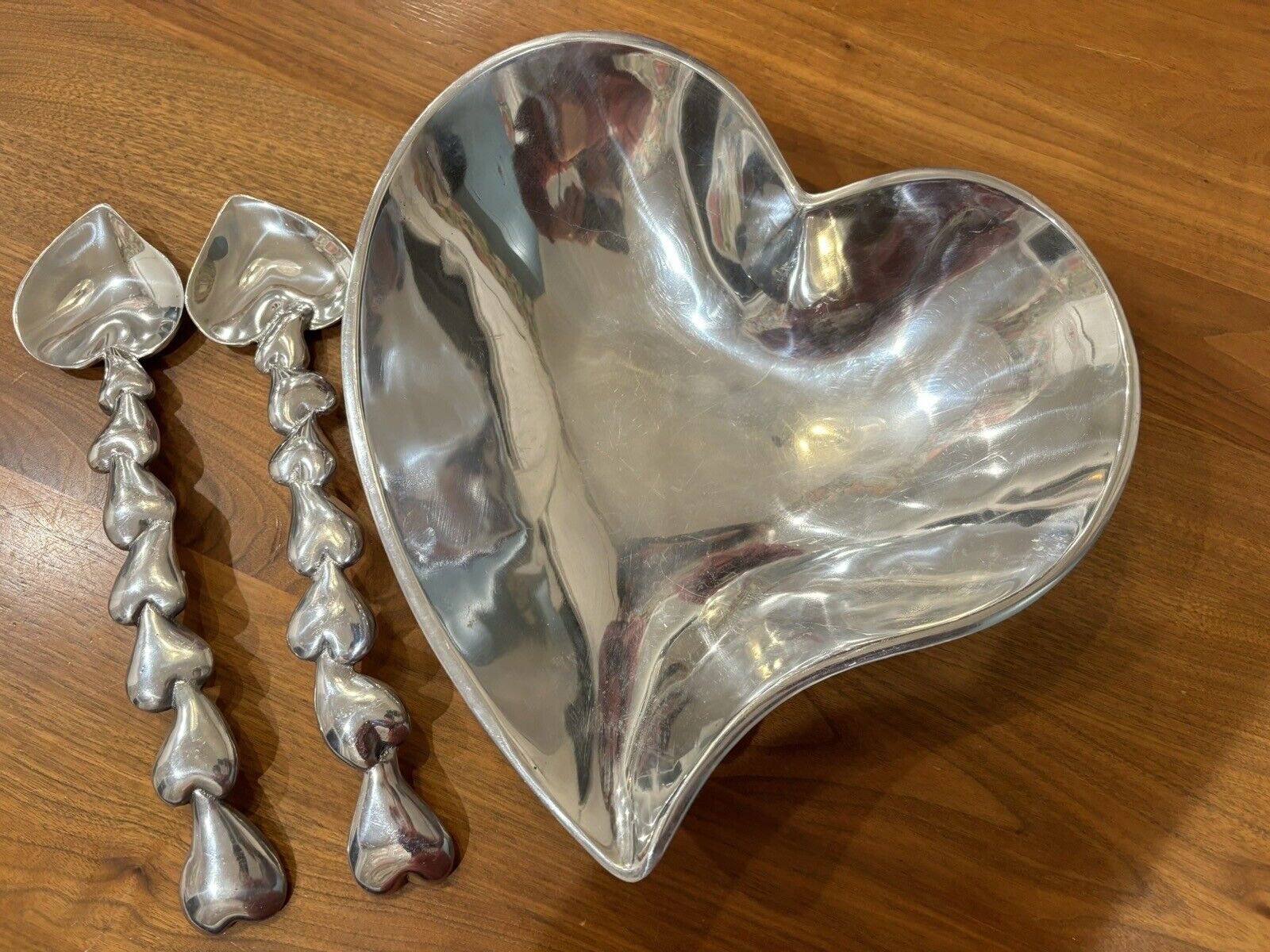Vintage Mariposa Large Heart Platter And Serving Spoons
