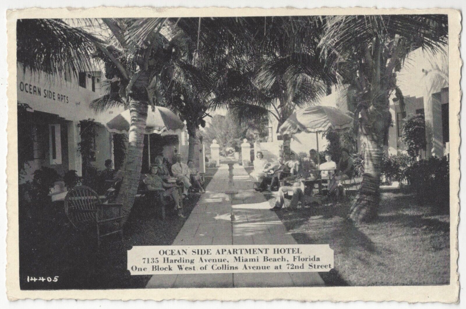 1930\'s Miami, Florida - Ocean Side Apartment & Hotel - Vintage Postcard