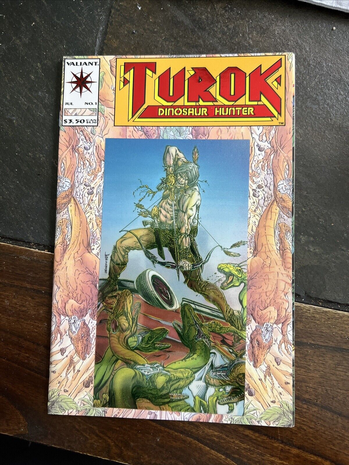 Turok Dinosaur Hunter #1 1st Issue Valiant 1993 Comic Book Holographic Cover