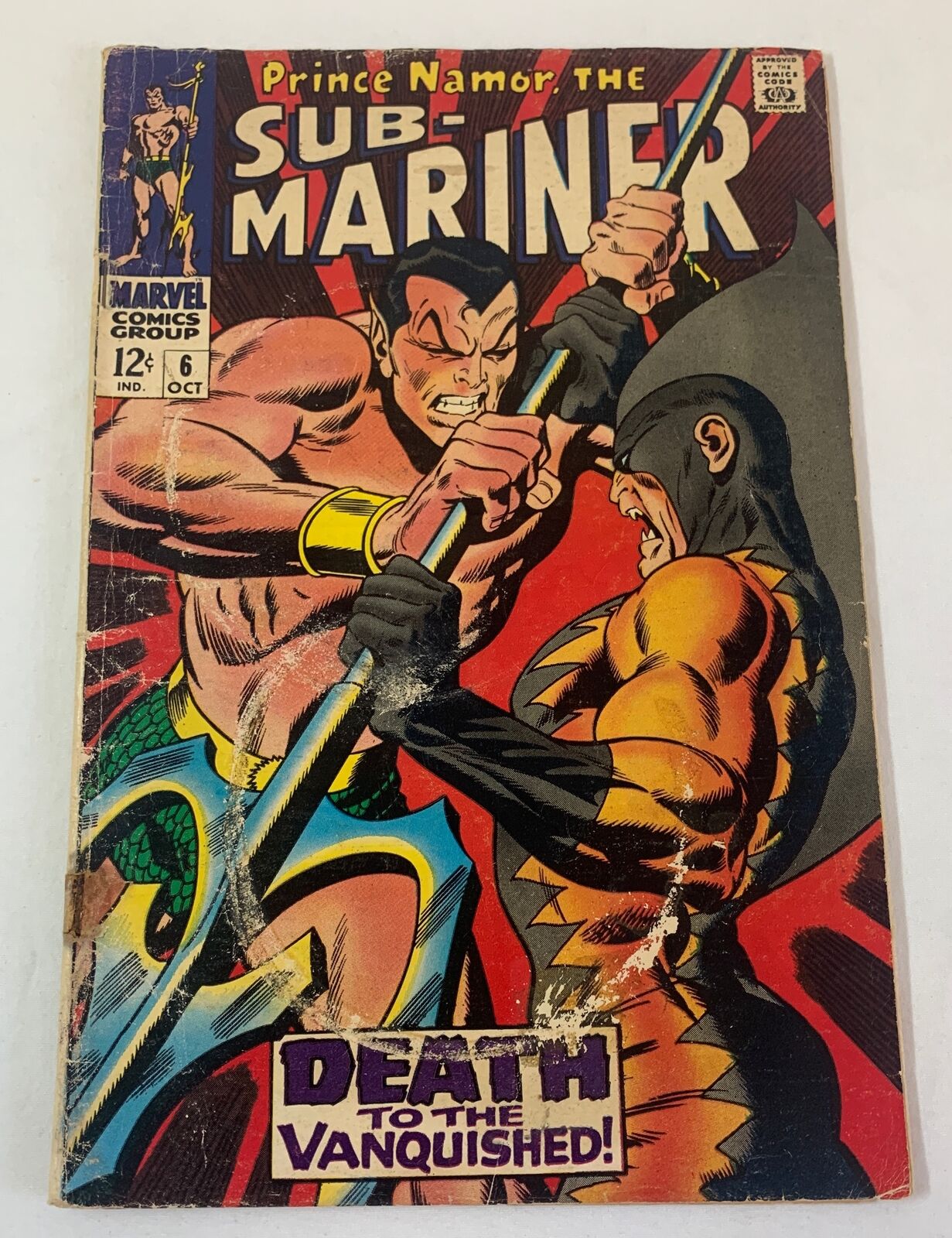 1968 Marvel SUB-MARINER #6 ~ Tiger Shark ~ low grade, water damage