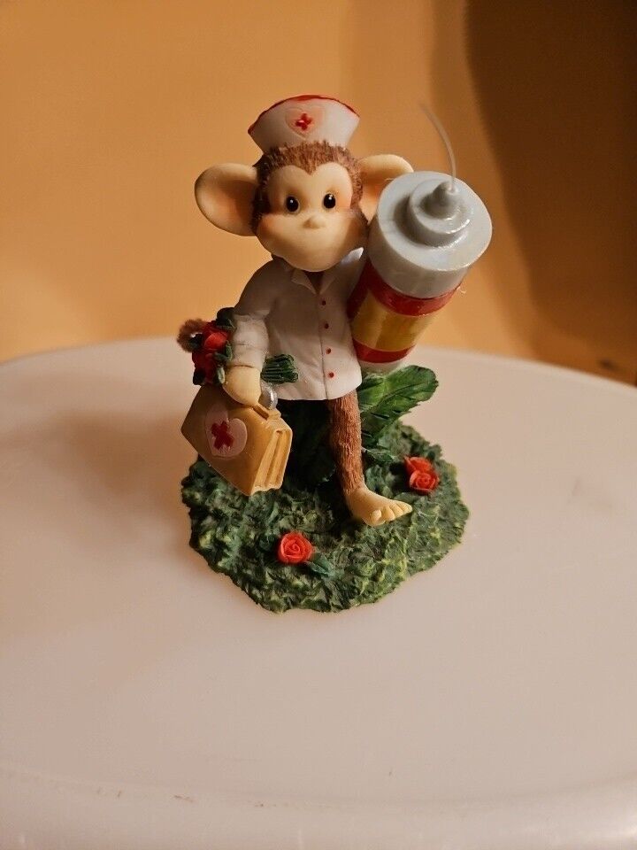 Berkeley Designs Nurse Monkey Figurine holding Syringe
