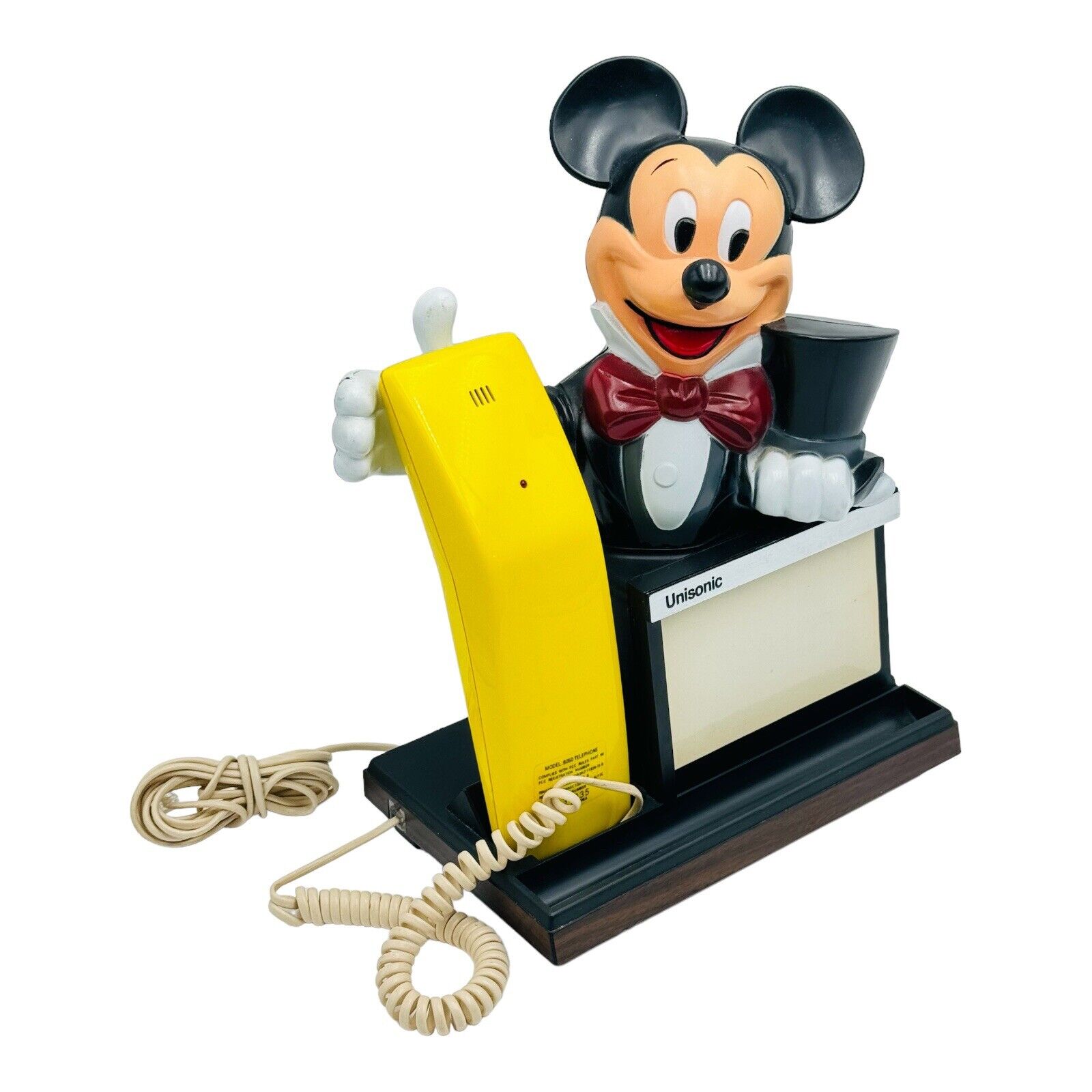 Vintage Walt Disney Mickey Mouse Phone With Message Pad Unisonic Model 6050