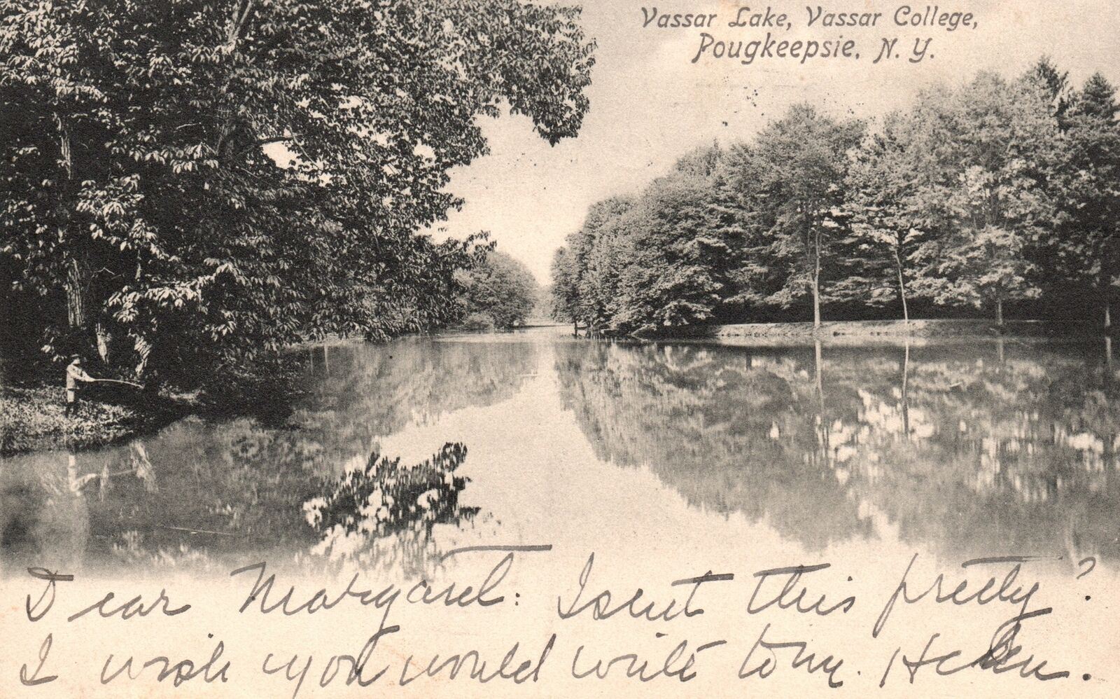 Vintage Postcard 1905 Vassar Lake Vassar College Pougkeepsie New York NY