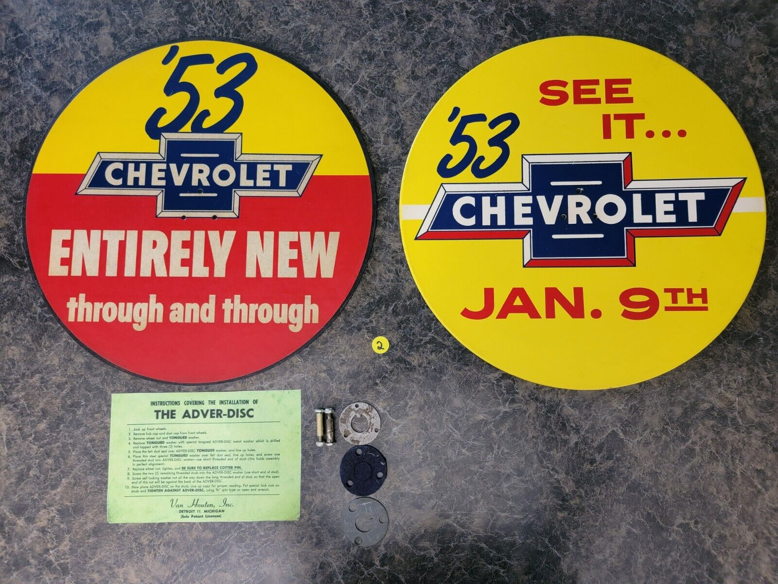 Vintage 1953 Genuine Chevrolet / Corvette ORIGINAL RARE Gas & Oil Sign