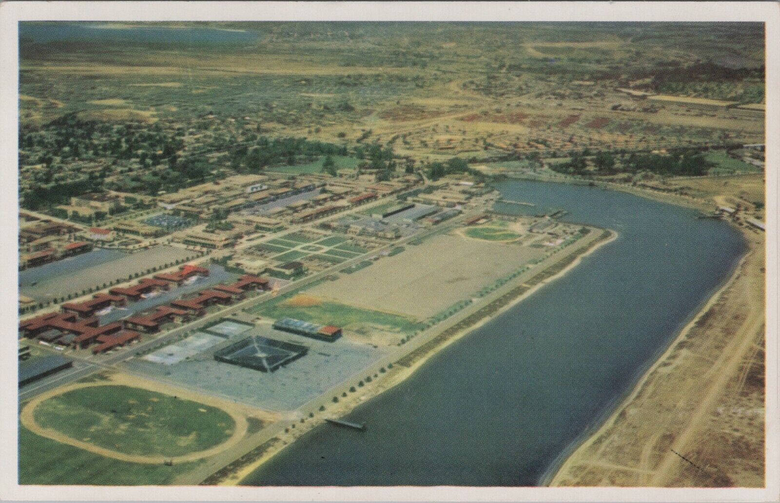 US Naval Training Center San Diego California Aerial View postcard B199
