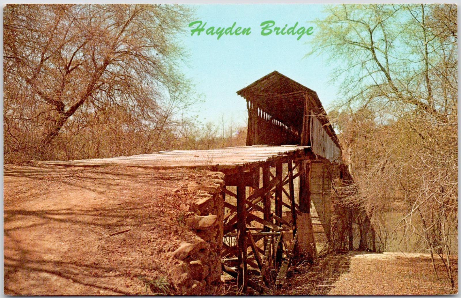 Hayden Covered Bridge Alabama Black Warrior River Locust Fork Vintage Postcard