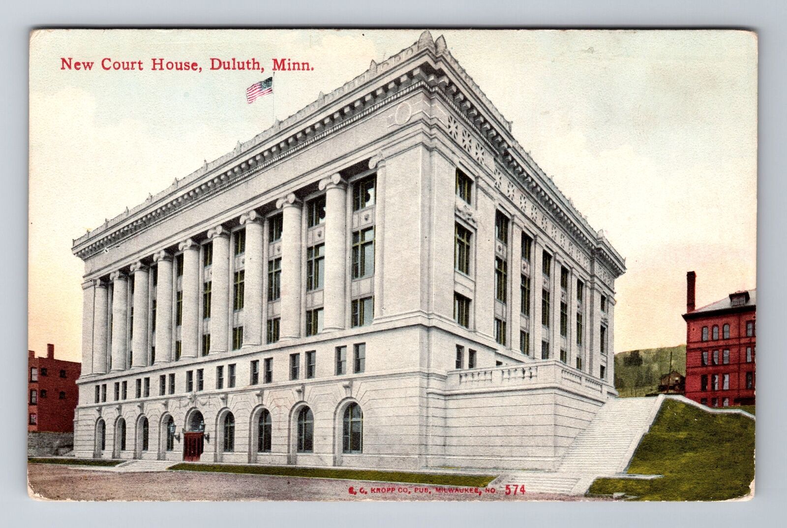 Duluth MN-Minnesota, New Court House, Antique, Vintage Souvenir Postcard