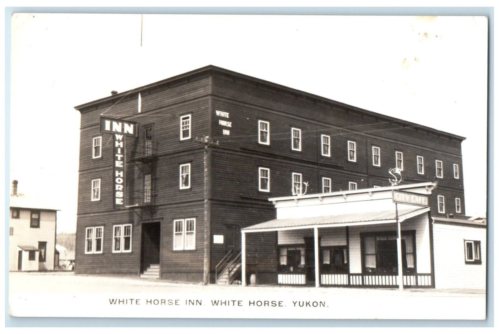 c1930's White Horse Inn Hotel White Horse Yukon Canada RPPC Photo Postcard