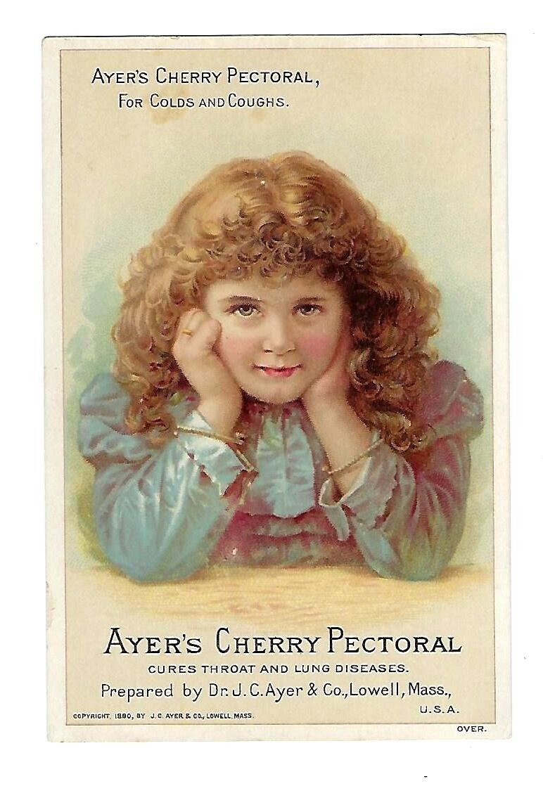 c1890's Trade Card Ayer's Cherry Pectoral, Dr. J.C. Ayer & Co. Lowell, Mass