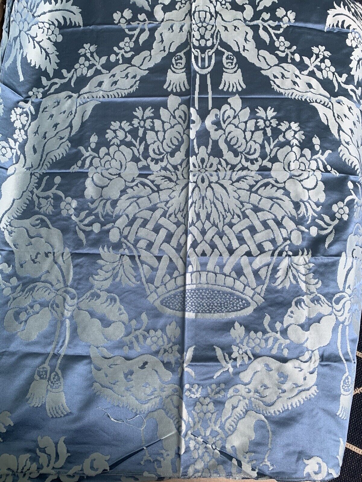 2 Scalamandre fabrics GABRIEL- Damask -66% Cotton , 34% Silk -Color Blue