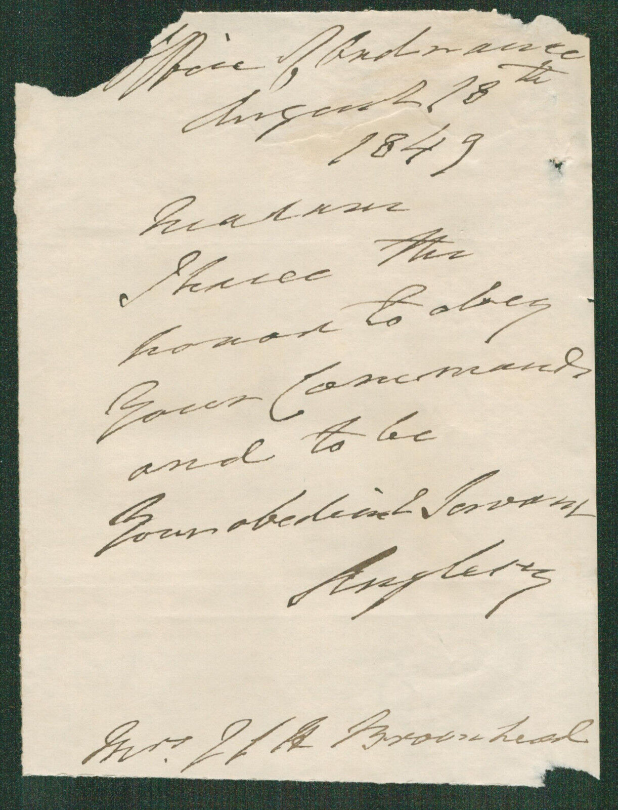 Henry Paget, 1st Marquess of Anglesey SIGNED AUTOGRAPHED Letter ALS 1849