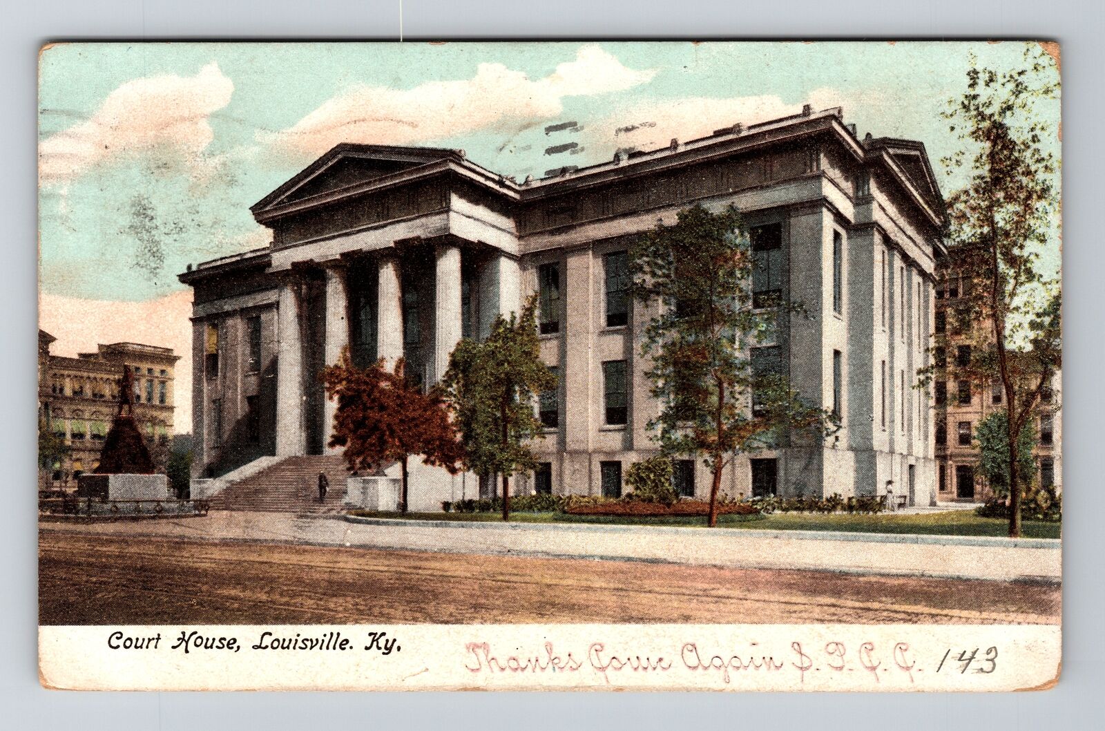 Louisville KY-Kentucky, Courthouse, c1906 Vintage Souvenir Postcard