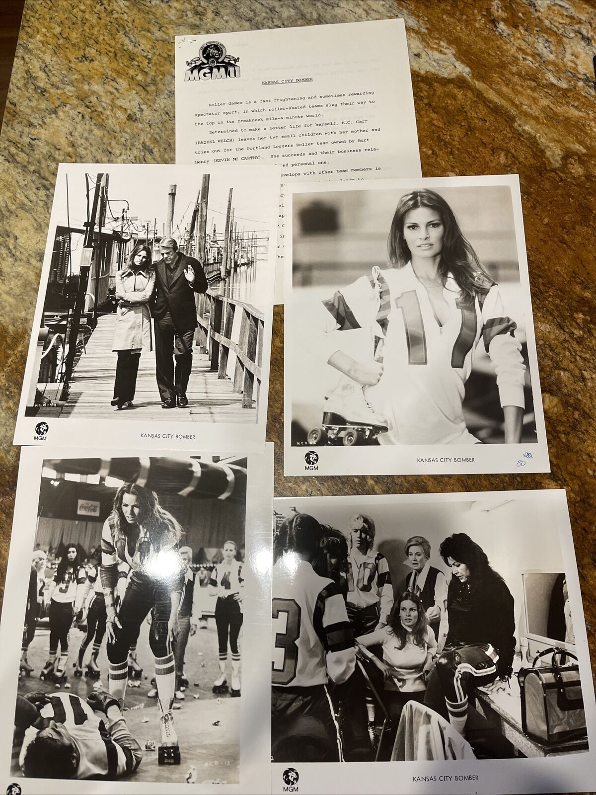 Vtg Raquel Welch “Kansas City Bomber” 1972 MGM Press Release/Photo Kit Lot Of 5