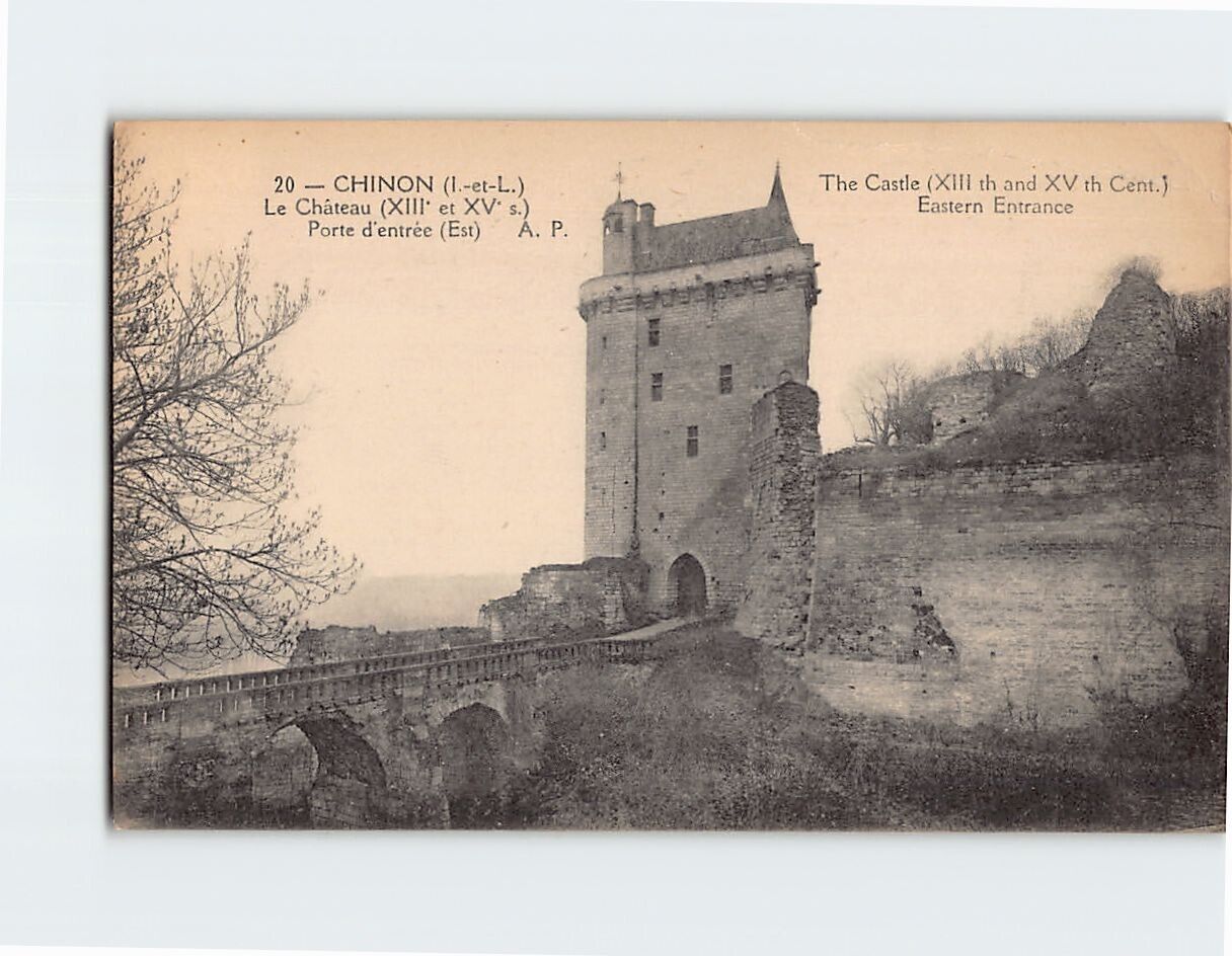 Postcard The Castle Eastern Entrance Chinon France