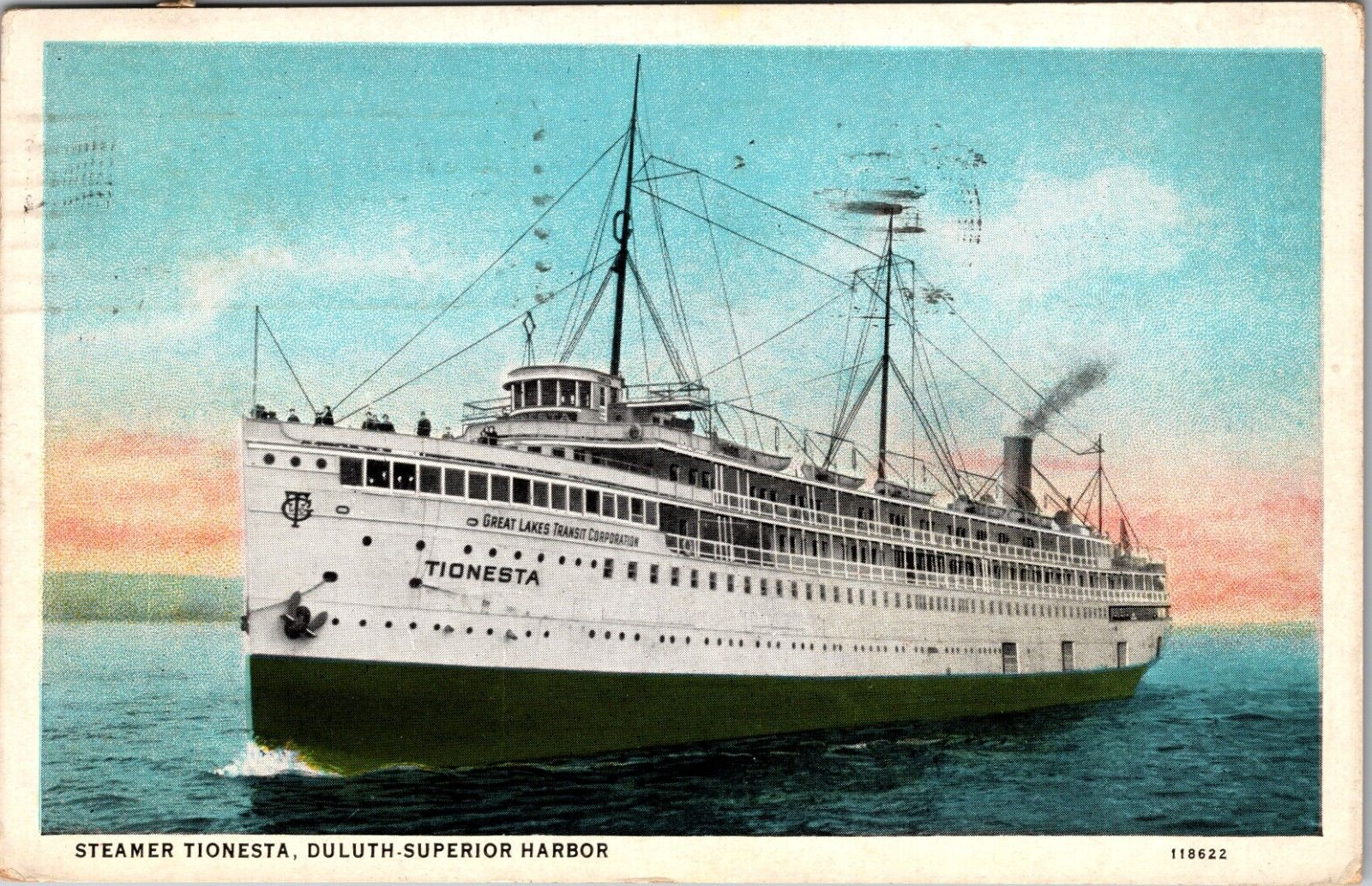1935 Steamer Tionesta Duluth Superior Harbor Minnesota MN Vintag WB Postcard