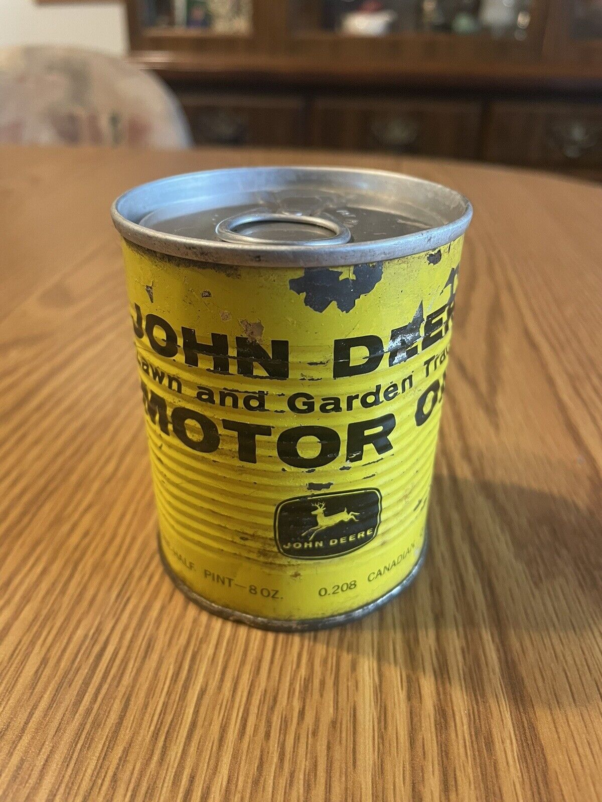 John Deere Lawn and Garden Tractor  Motor Oil Can 4 Legged Deere Vintage EMPTY