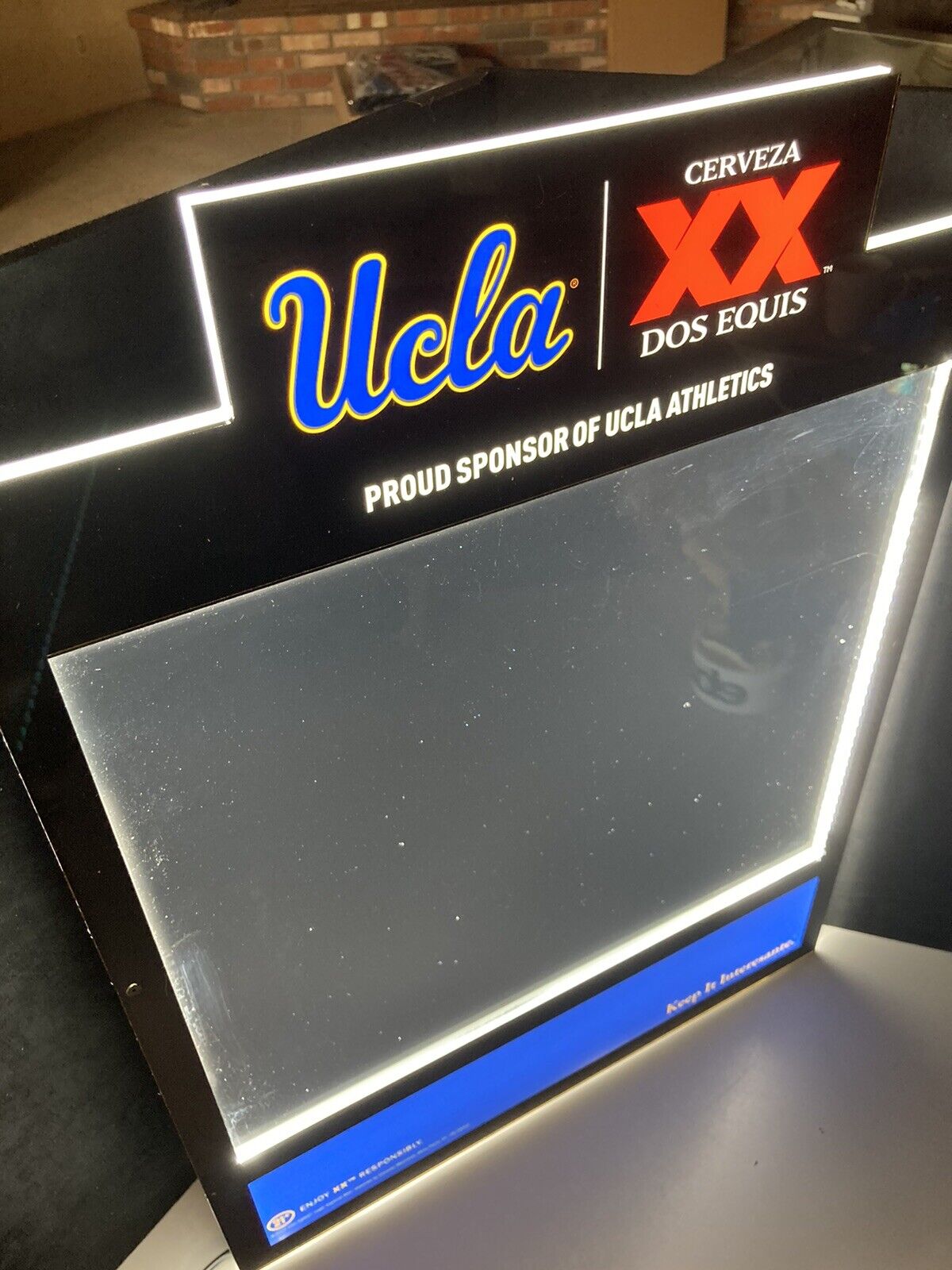 New Dos Equis XX UCLA Bruins Led Beer Sign Light Dry Erase Menu Score Board