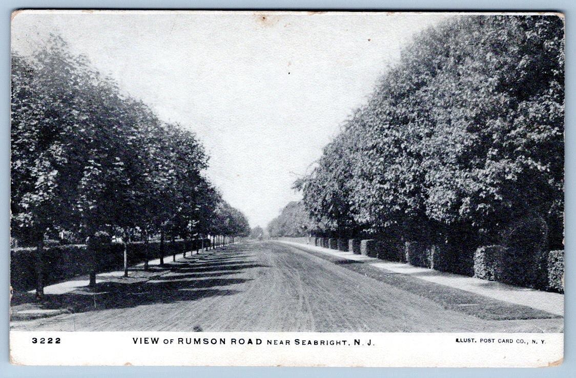 1908 VIEW OF RUMSON ROAD NEAR SEABRIGHT NEW JERSEY*NJ*ILLUSTRATED POSTCARD CO