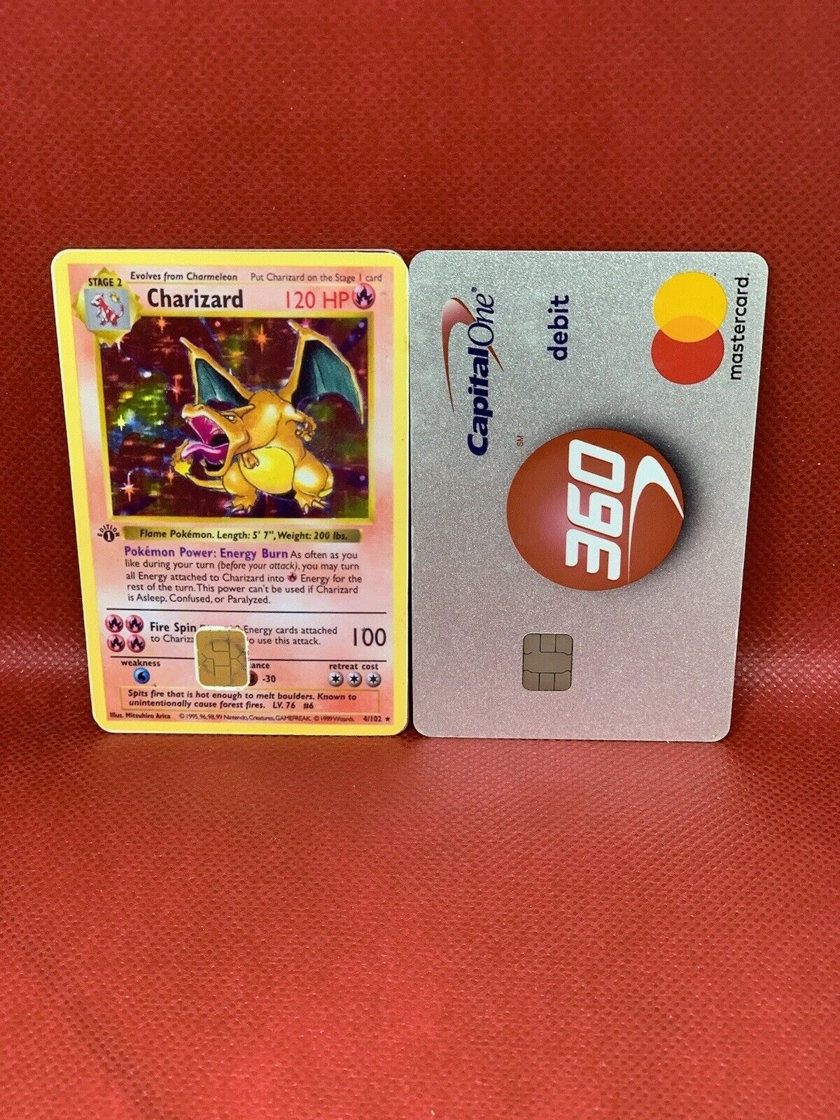 Pokémon 1st Edition Charizard Style Debit & Credit Card Sticker Skins Card Cover