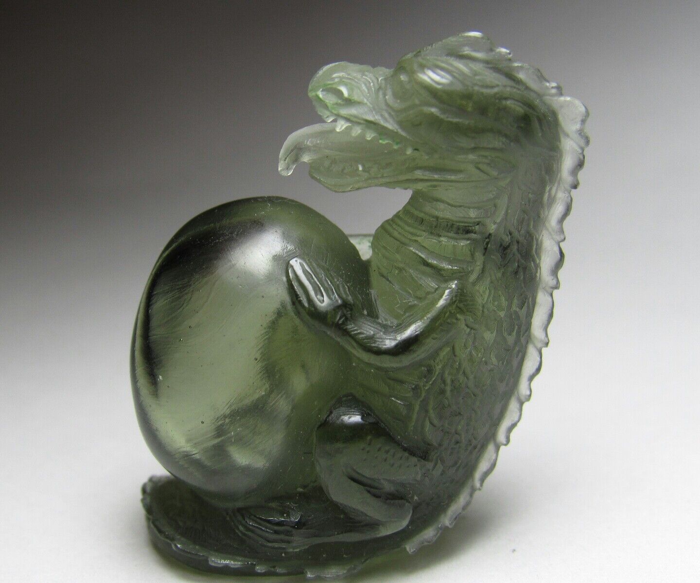 Miraculous Masterpiece Gem Moldavite Dragon Bubble Sculpture Elite Quality