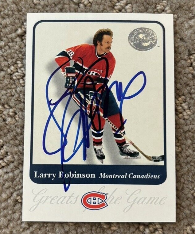 Larry Robinson signed autographed 2001 Fleer Greats of the Game #44 Card