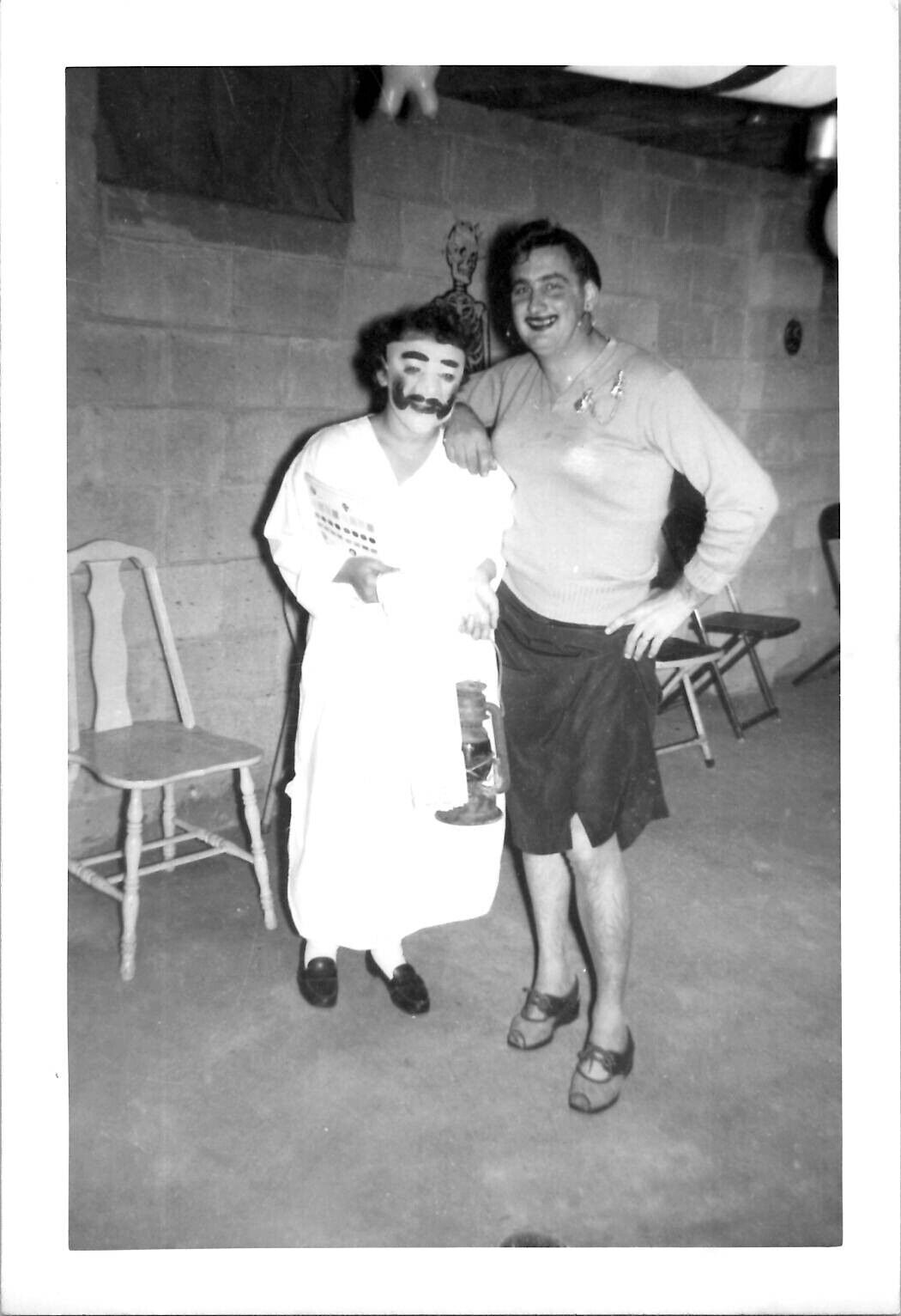 Crossdress Men Dressed as Woman & Geisha Halloween Party 1950s Vintage Gay Photo