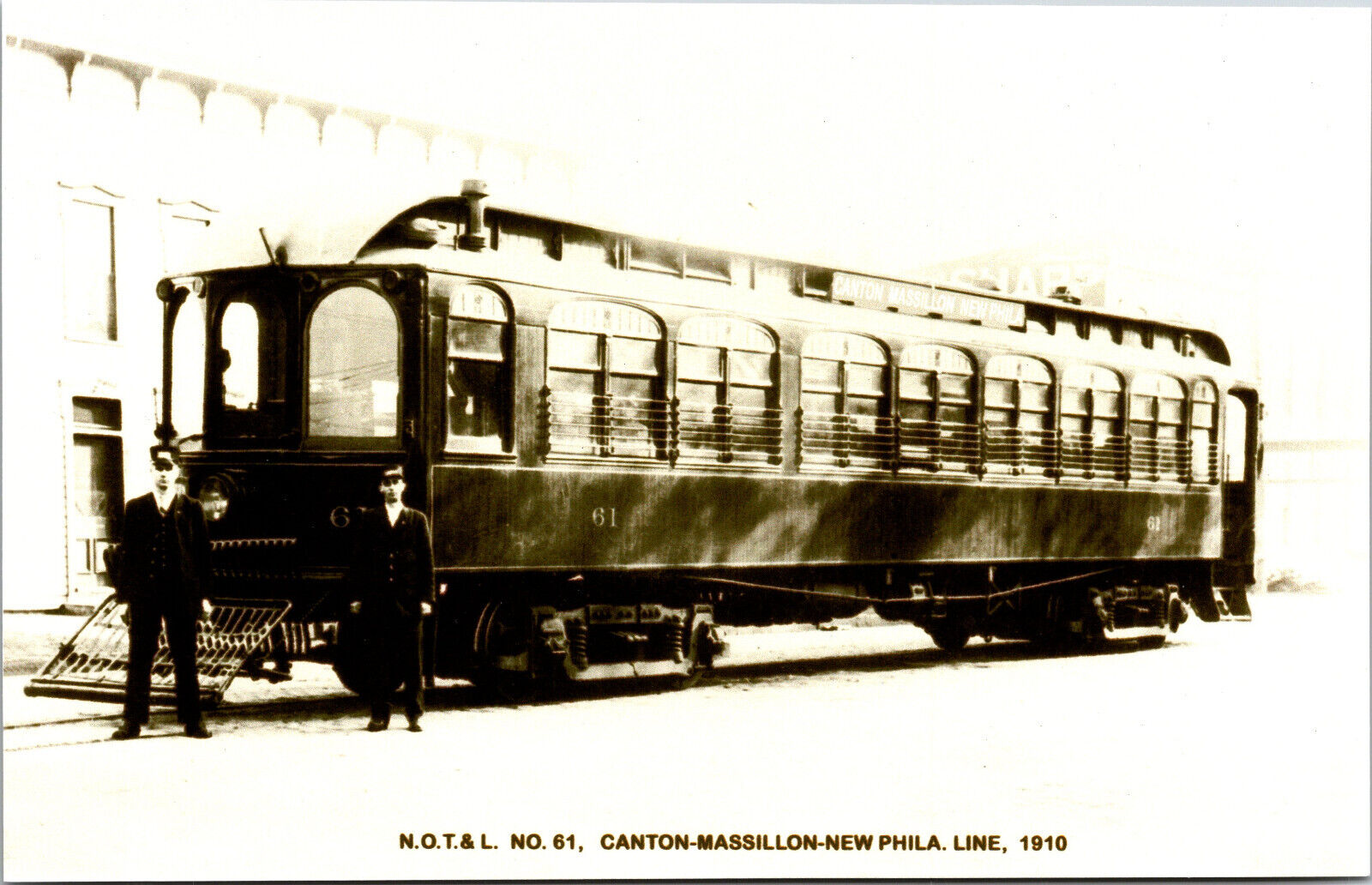 NOT&L Canton New Philadelphia Railway Postcard Trolley Interurban RPPC Reprint