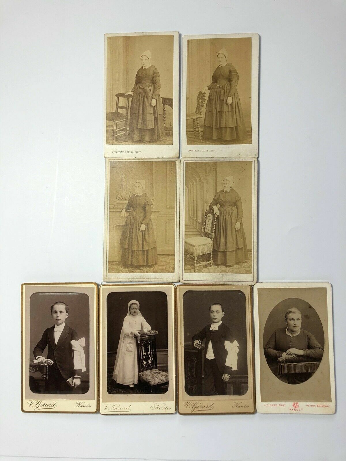 LOT 8 CDV FORMAT PHOTOGRAPHS BY VICTOR GIRARD CONSTANT COMBE BOURIGAULT Z327