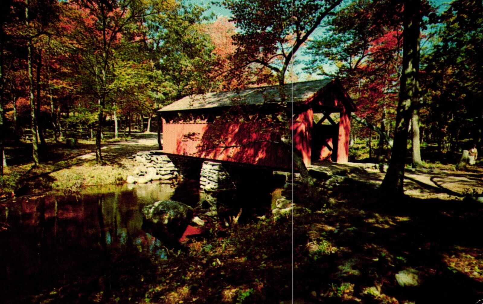 Covered Bridge Devils Hopyard State Park Connecticut Postcard