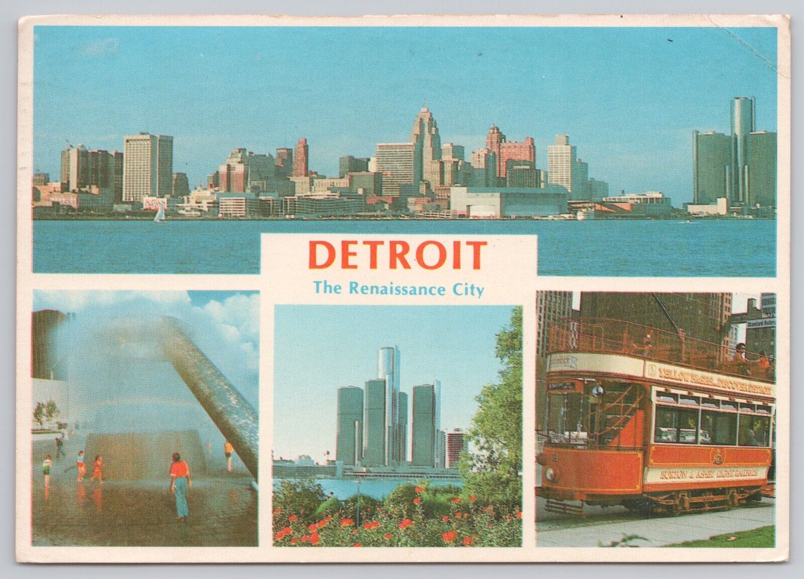 Detroit Michigan, Renaissance City, Multiview, Vintage Postcard