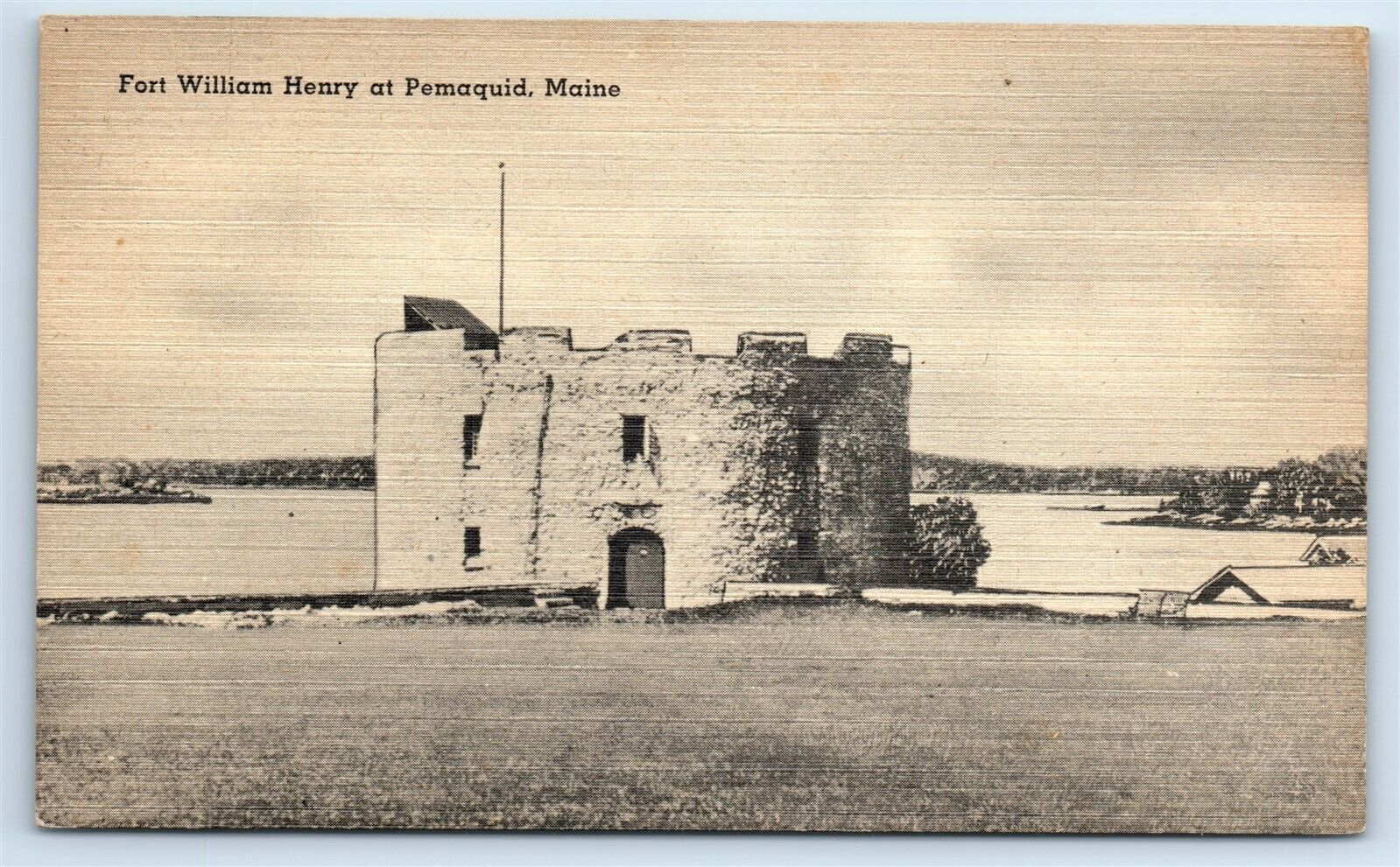 Postcard Fort Williams Henry at Pemaquid, Maine linen G190