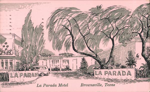 1964 Brownsville,TX Lively Sketch Of The La Parada Motel Cameron County Texas